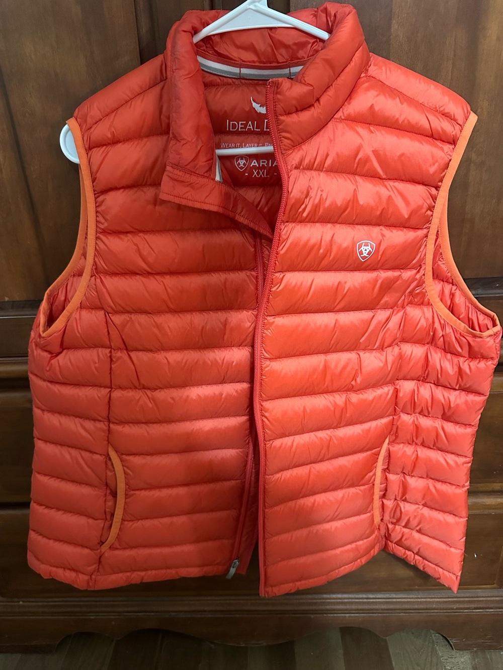 Ariat Women's Orange Packable Puffer Vest - XXL